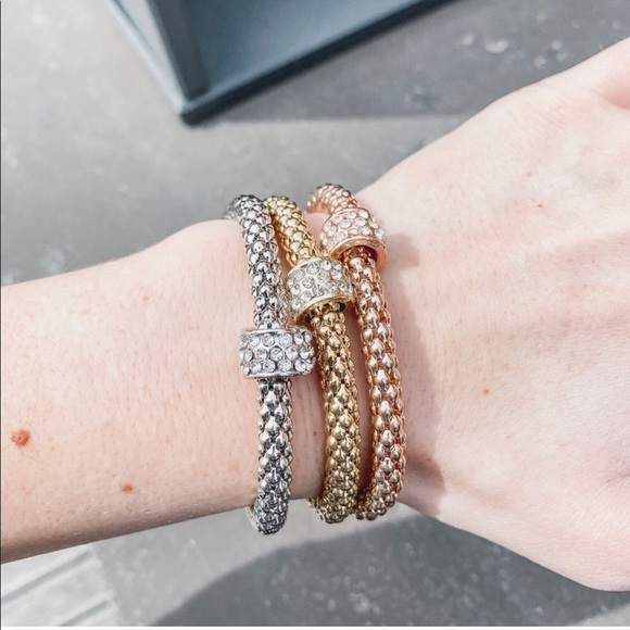 Stackable bracelets 3 tone (set) - Picture 3 of 5